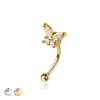 BUTTERFLY CZ 316L SURGICAL STEEL CURVED BARBELL/EYEBROW